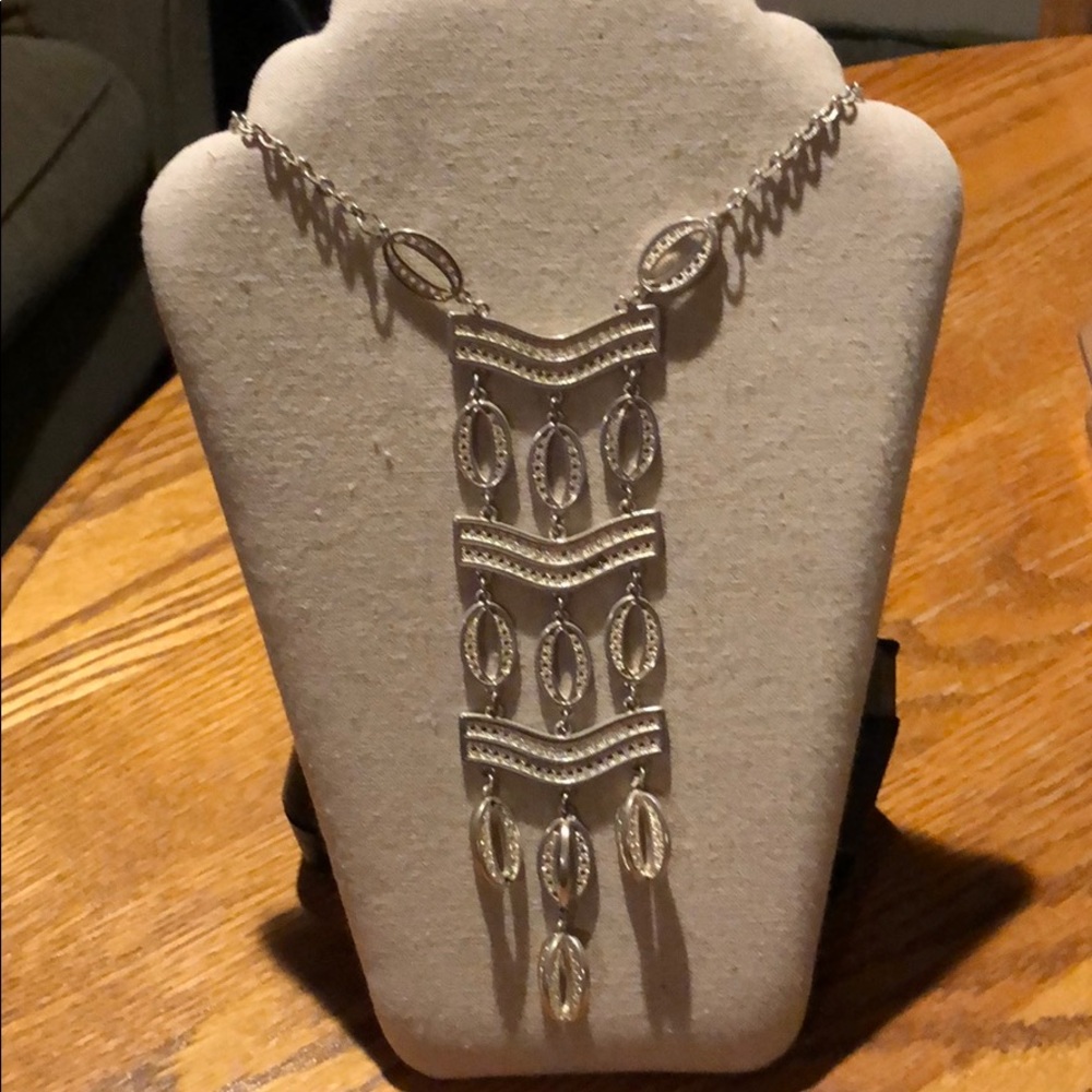 Stella Dot long silver necklace